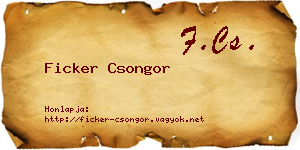 Ficker Csongor névjegykártya